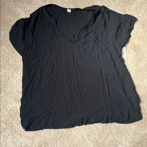 Old Navy Black V-Neck Short Sleeve Tee